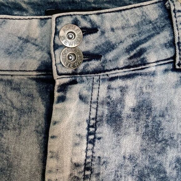 Curvy Acid Washed Denim Jeans Y2K 80s 90s High Rise ASHLEY STEWART  Womens 12 - Picture 9 of 15